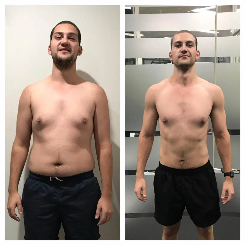 Client before and after transformation 4 at East 2 West Fitness