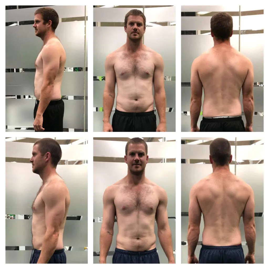 Client before and after transformation 7 at East 2 West Fitness
