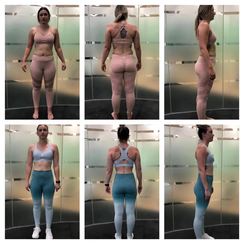Client before and after transformation 13 at East 2 West Fitness