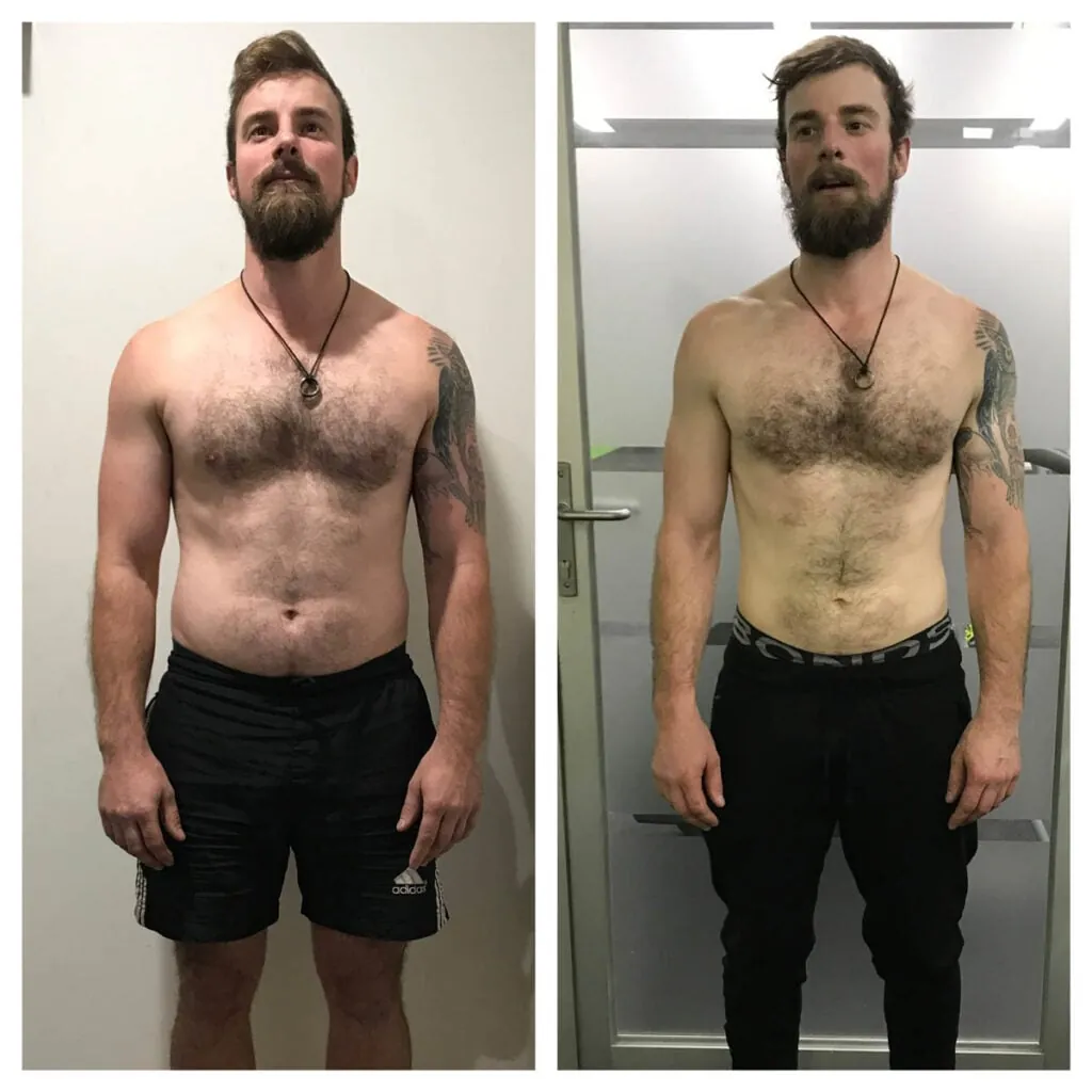 Client before and after transformation 14 at East 2 West Fitness