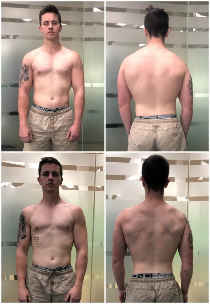 Client before and after transformation 17 at East 2 West Fitness