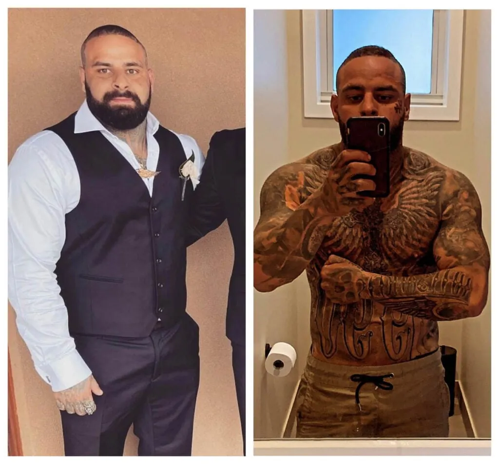 Client before and after transformation 18 at East 2 West Fitness
