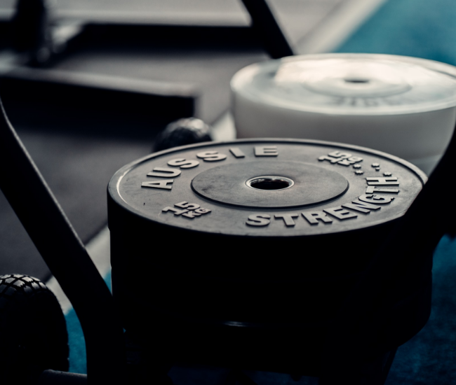 Weight plates at gym