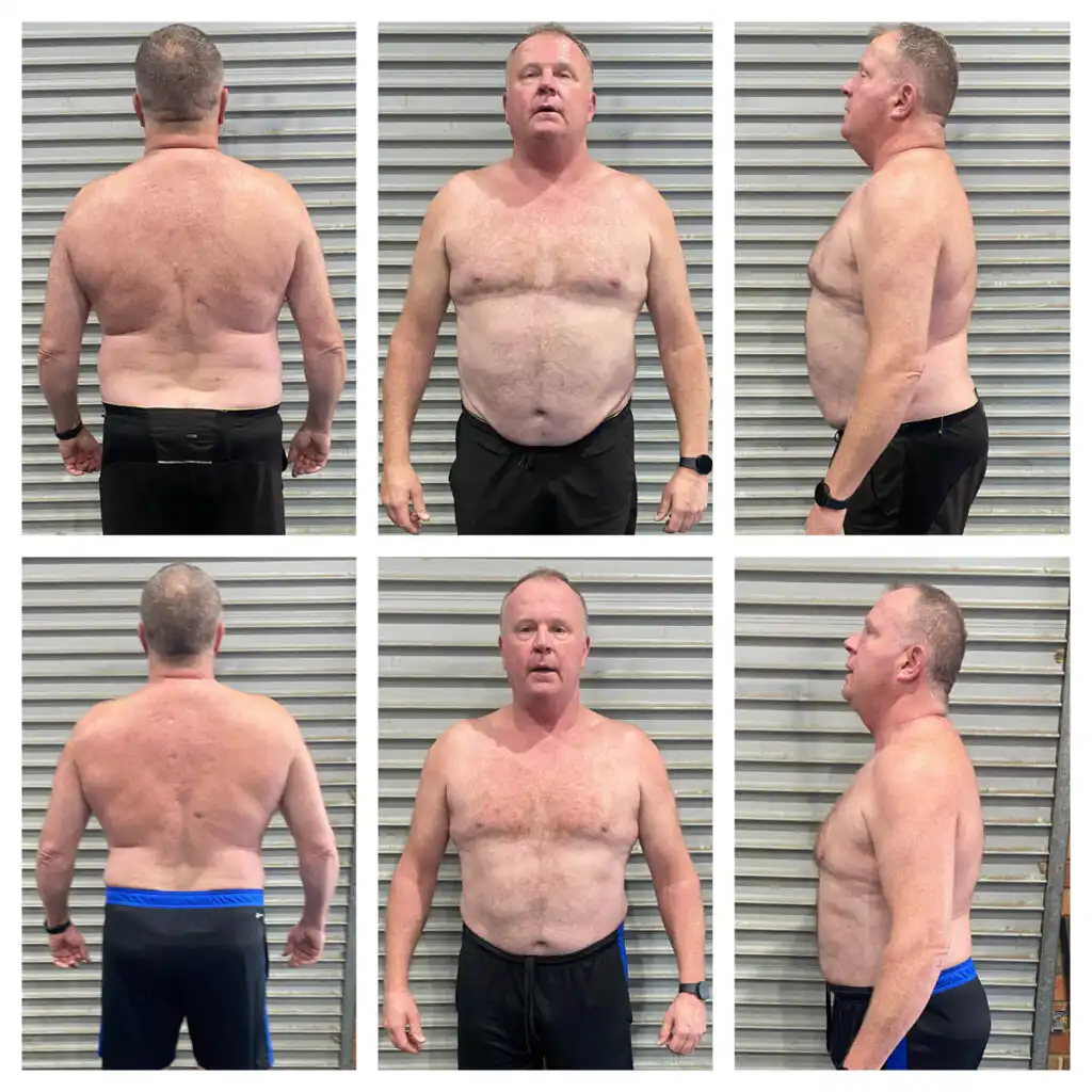 Man's body transformation progress