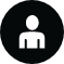 User icon on black background
